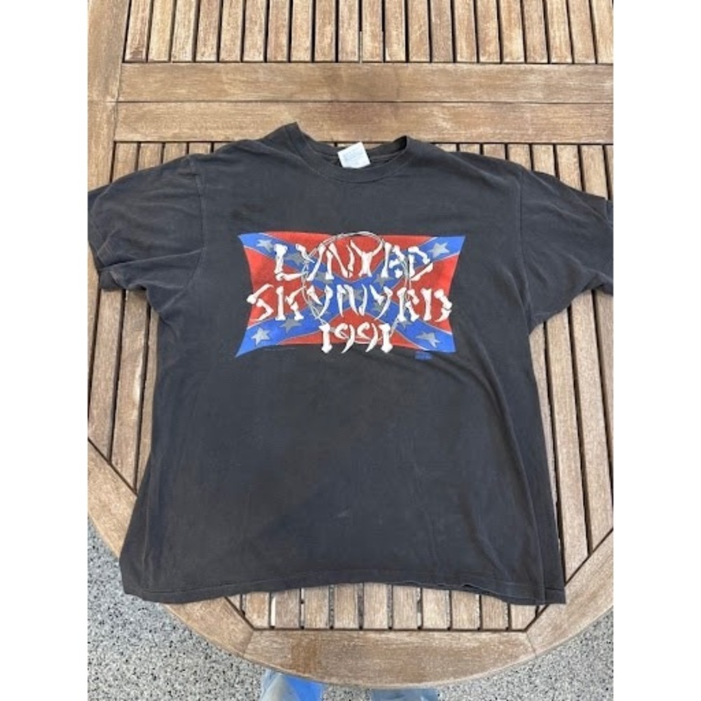 Vintage 1991 Lynyrd Skynyrd Tour T-Shirt Bill Graham Winterland Hanes Black XL